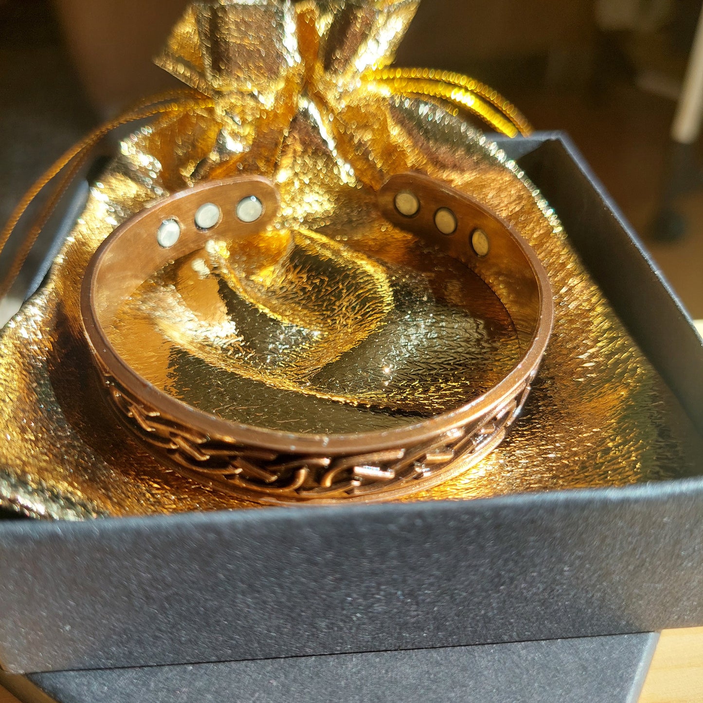 Copper Bracelet Magnetic Healing Bracelet - Engraved Retro Wellness Gift for Men and Women