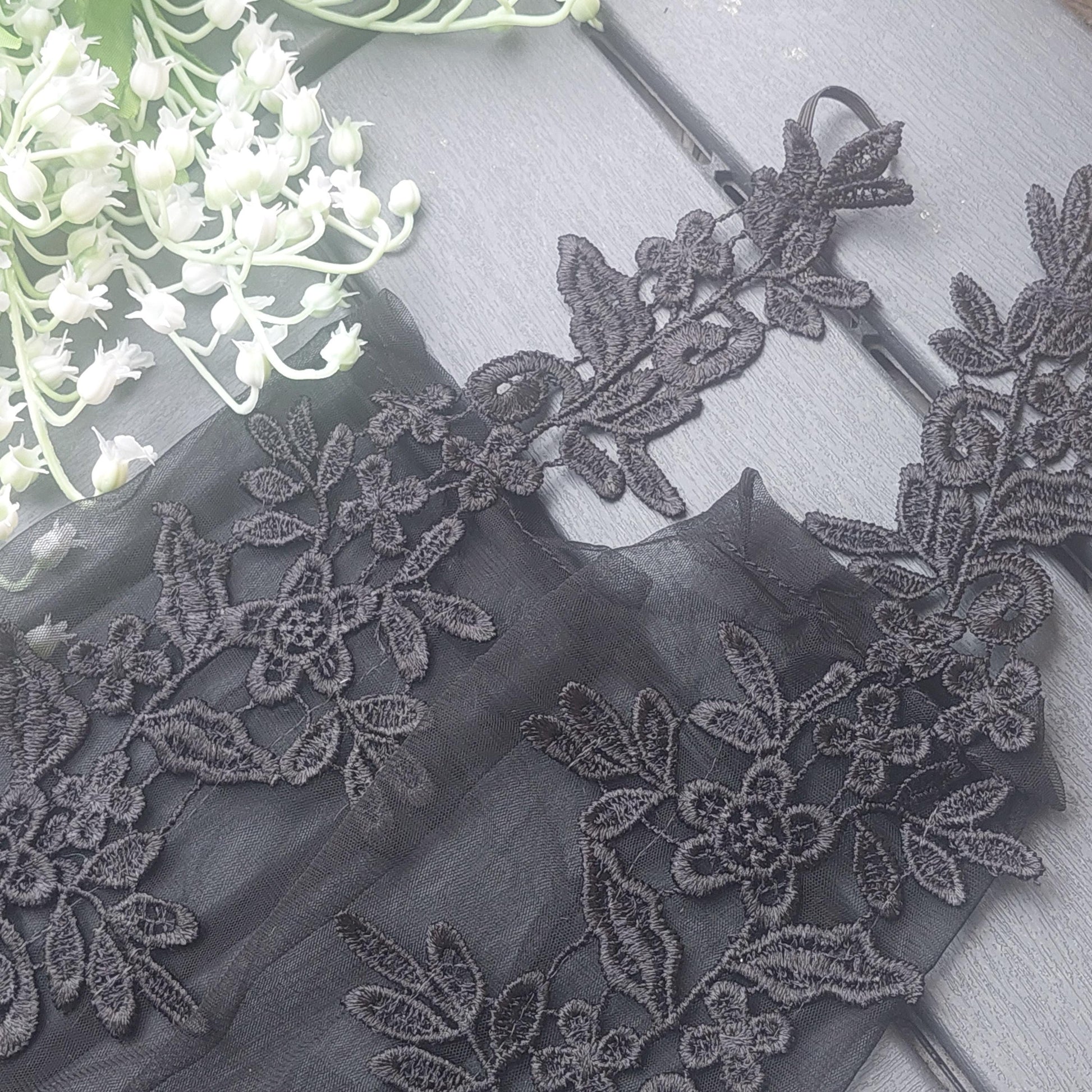 Elegant Gloves Black, White Lace Fingerless Evening Gloves, Romantic Accessory for Women, Gift