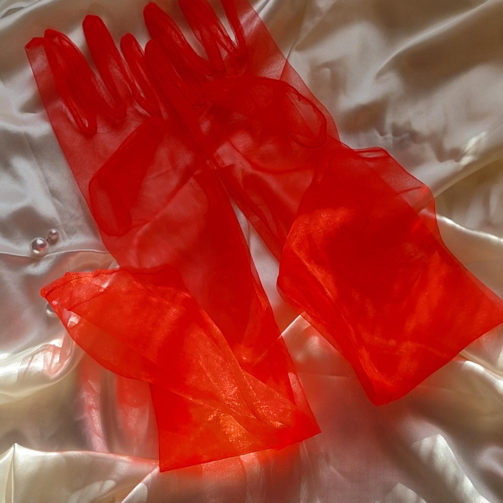 Elegant Gloves Long Lace Gloves for Evening Wear, Black and Red Options Available, Gift