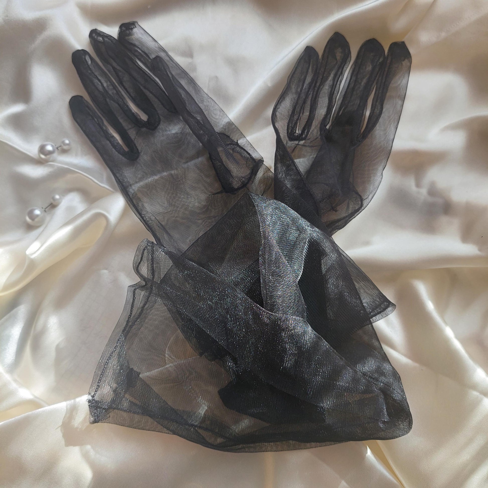 Elegant Gloves Long Lace Gloves for Evening Wear, Black and Red Options Available, Gift