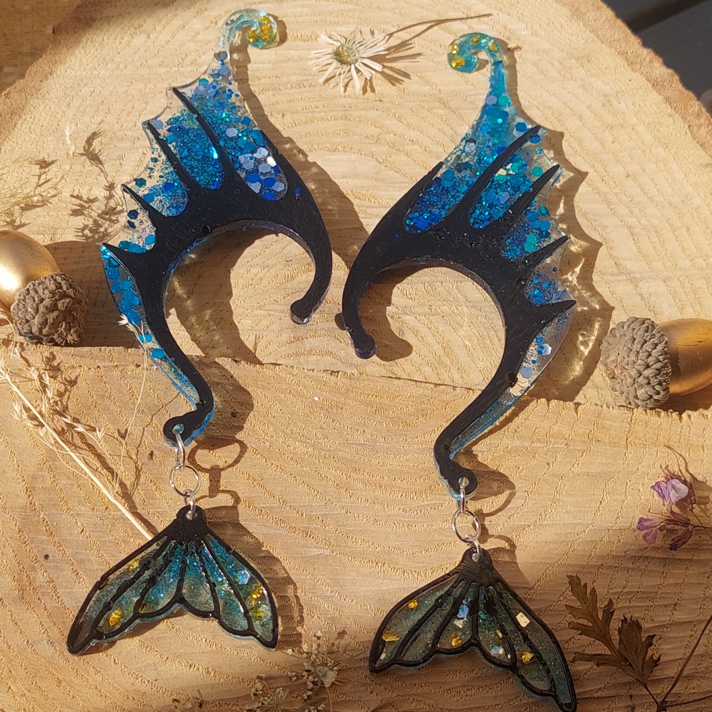 Elf/Fairy Ear Cuffs, Handmade Fantasy Ear Cuff without Piercing, Cosplay, Gift for Her