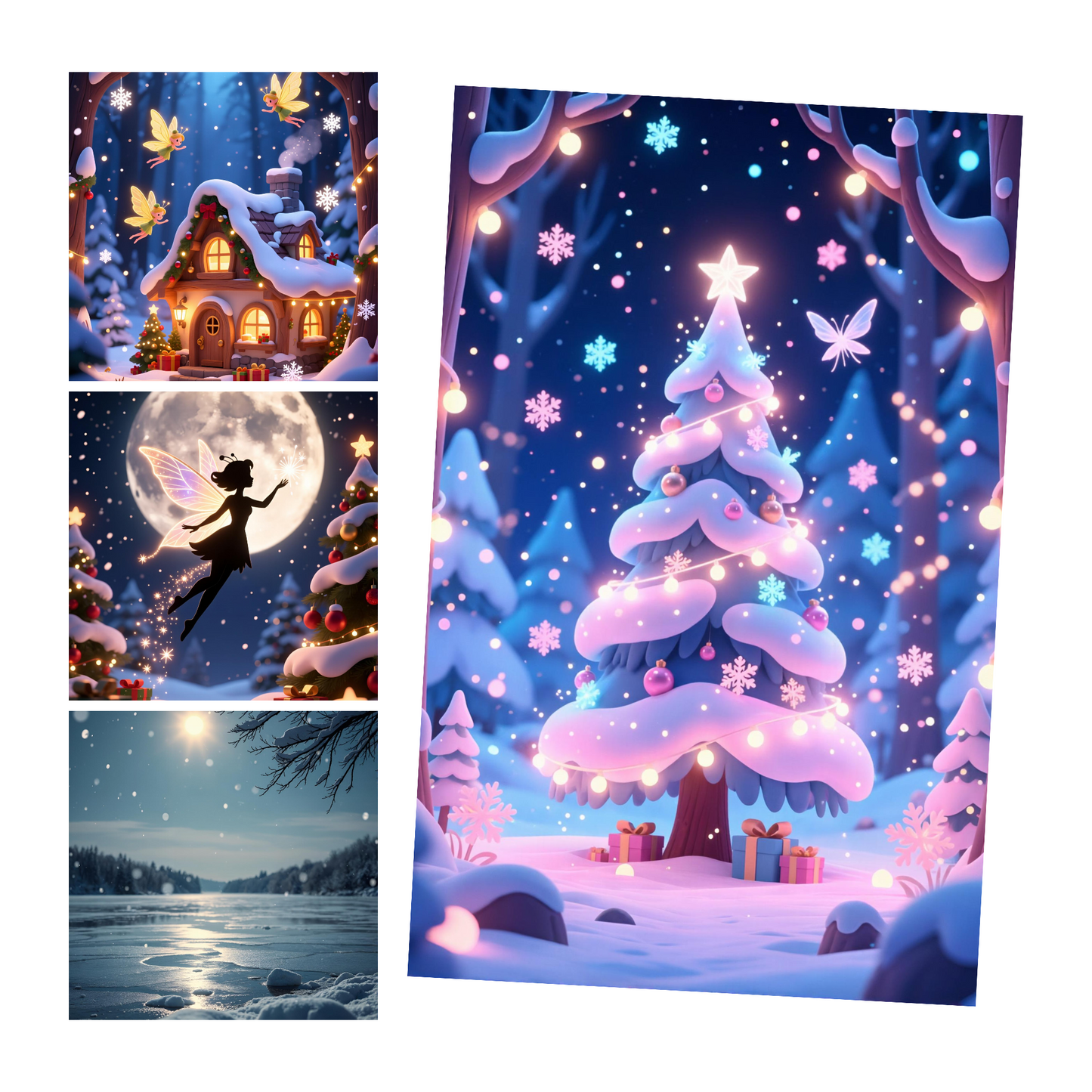 Mini-Weihnachts-Fantasiepaket – 4 bezaubernde Weihnachtshintergründe | Magische Winter-Wallpaper | GRATIS bei E-Mail-Anmeldung