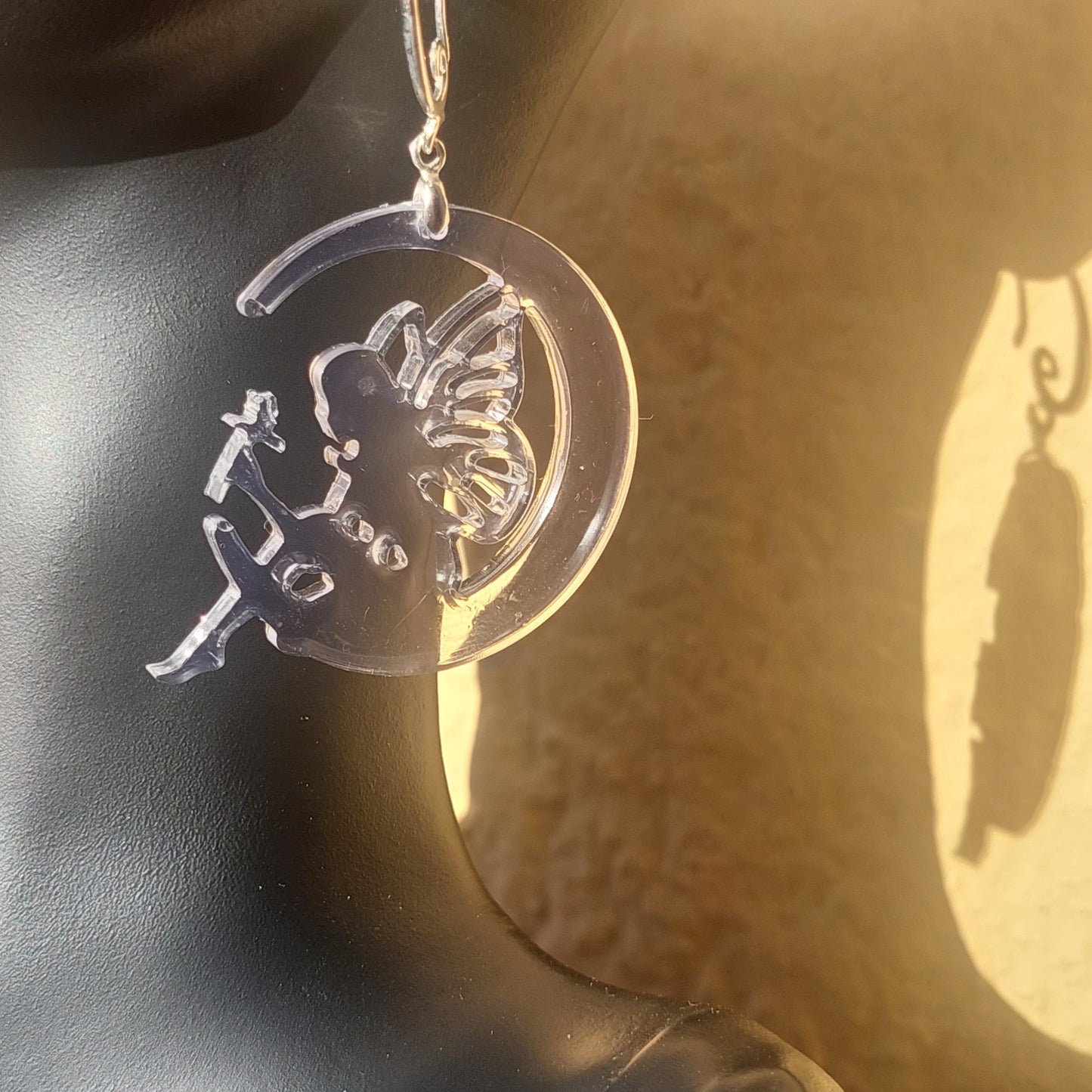 Fairy Resin Earrings, Asymmetrical Handmade Jewelry, Lightweight Hypoallergenic, Gift for Her