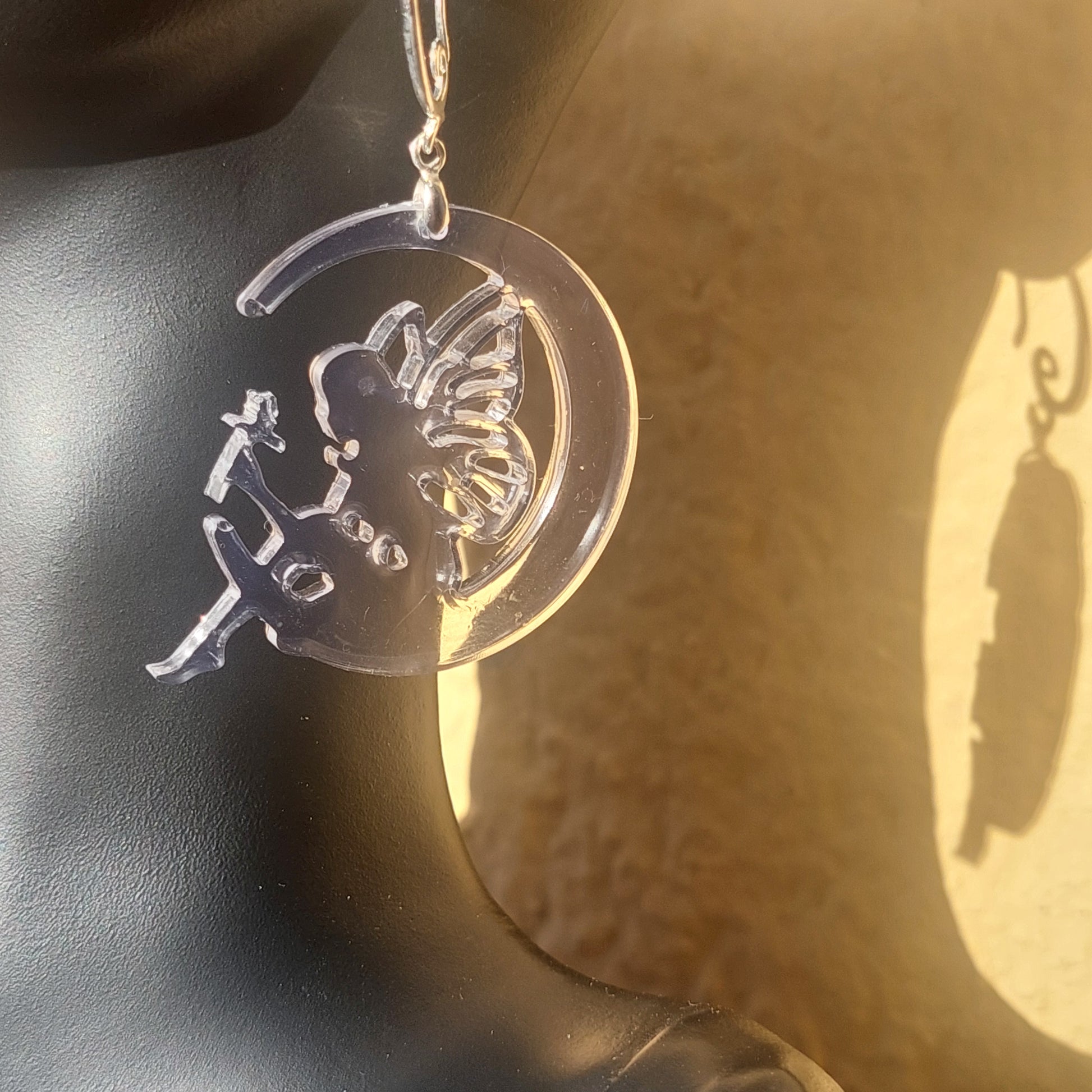 Fairy Resin Earrings, Asymmetrical Handmade Jewelry, Lightweight Hypoallergenic, Gift for Her