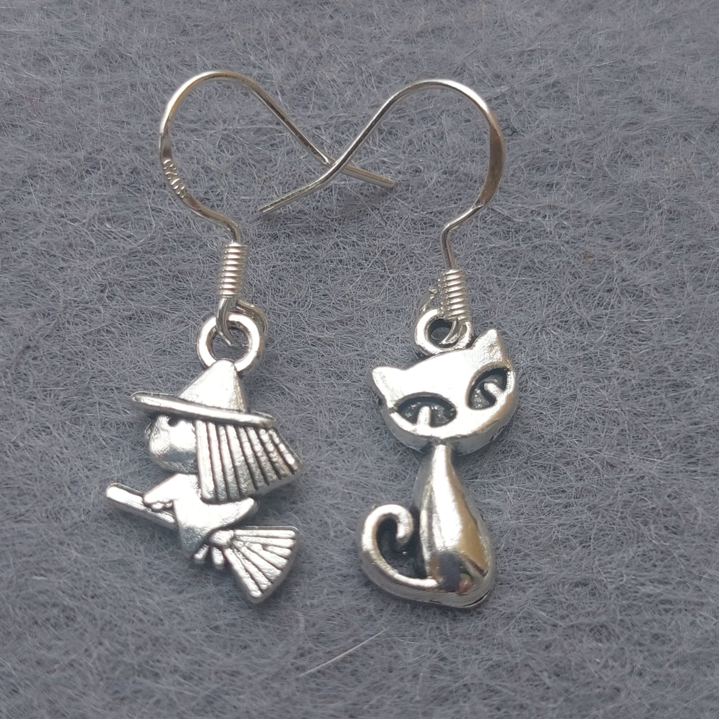 Gothic Asymmetric Earrings Spiders, Pumpkins, Skulls, Witch, Cat, Haunted Castle, Ghost, Gift Box