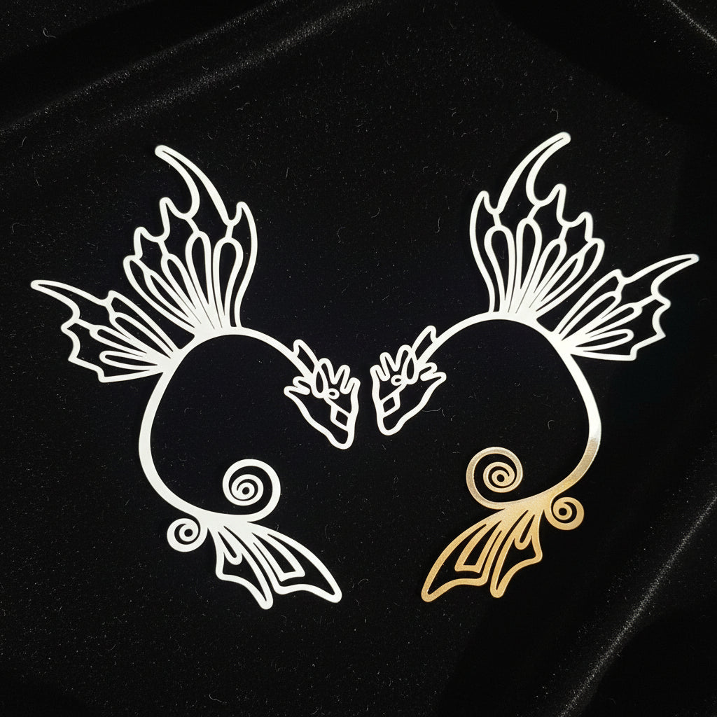 Gothic Dragon Ear Cuffs, Lightweight No-Piercing Fantasy Jewelry, Gift