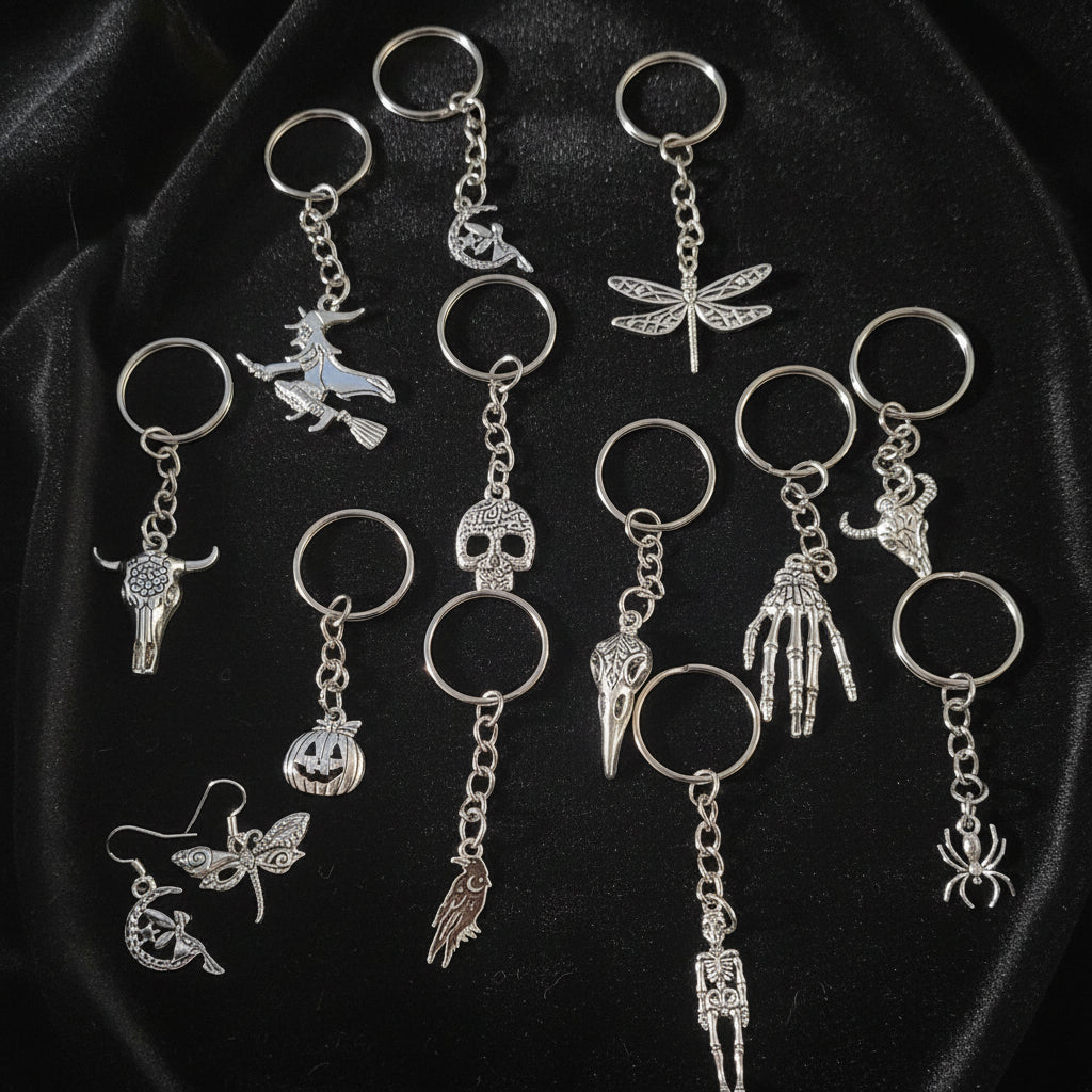 Gothic Keychain Collection Steel Charms, gifts in gift-ready packaging