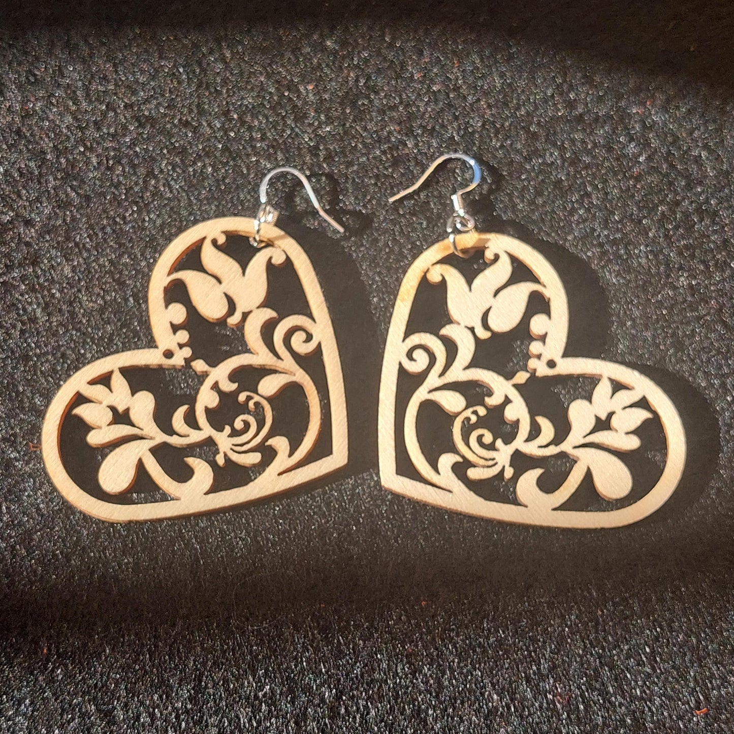Handcrafted Earrings Wooden Heart Earrings, Eco-Friendly Gift for Her