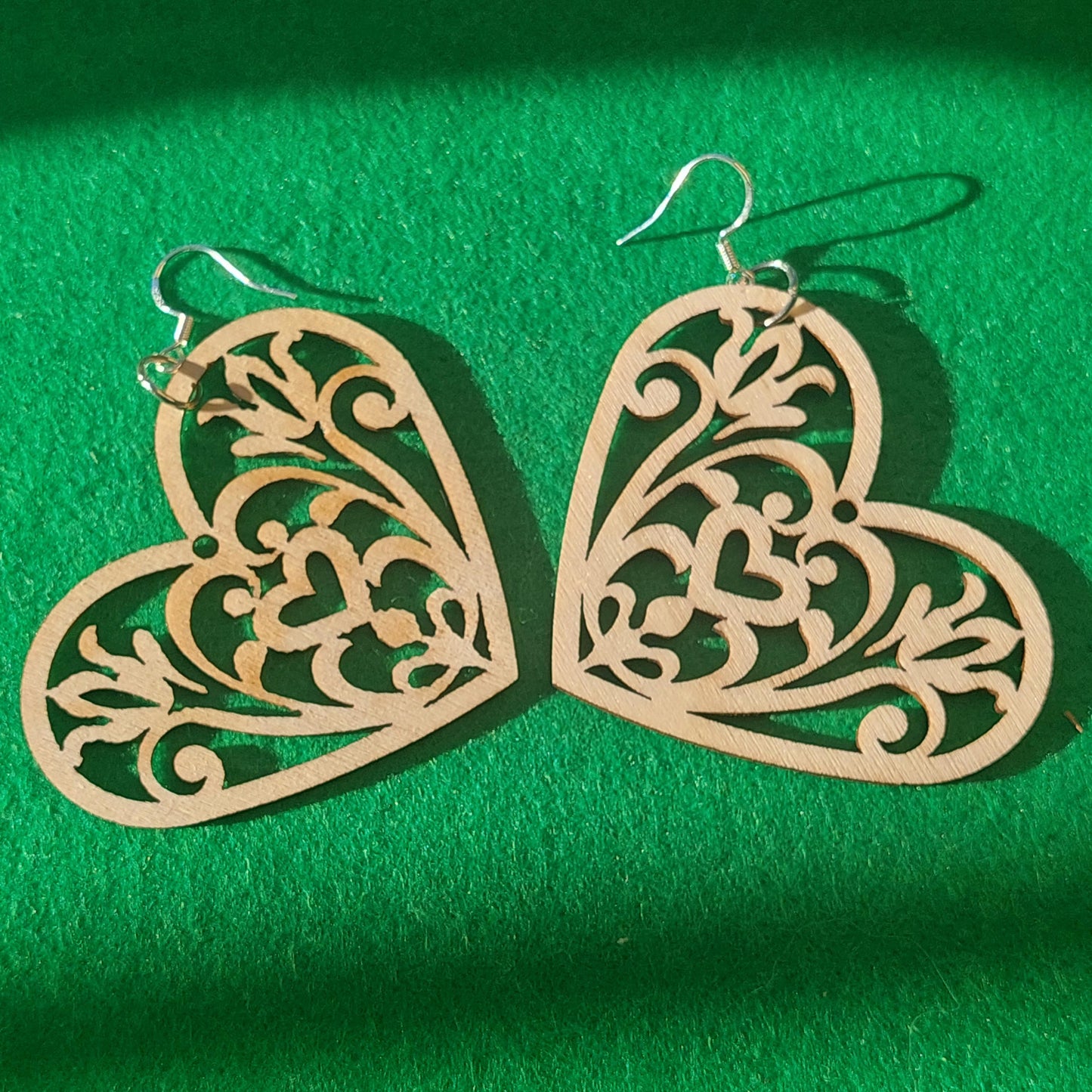 Handcrafted Earrings Wooden Heart Earrings, Eco-Friendly Gift for Her
