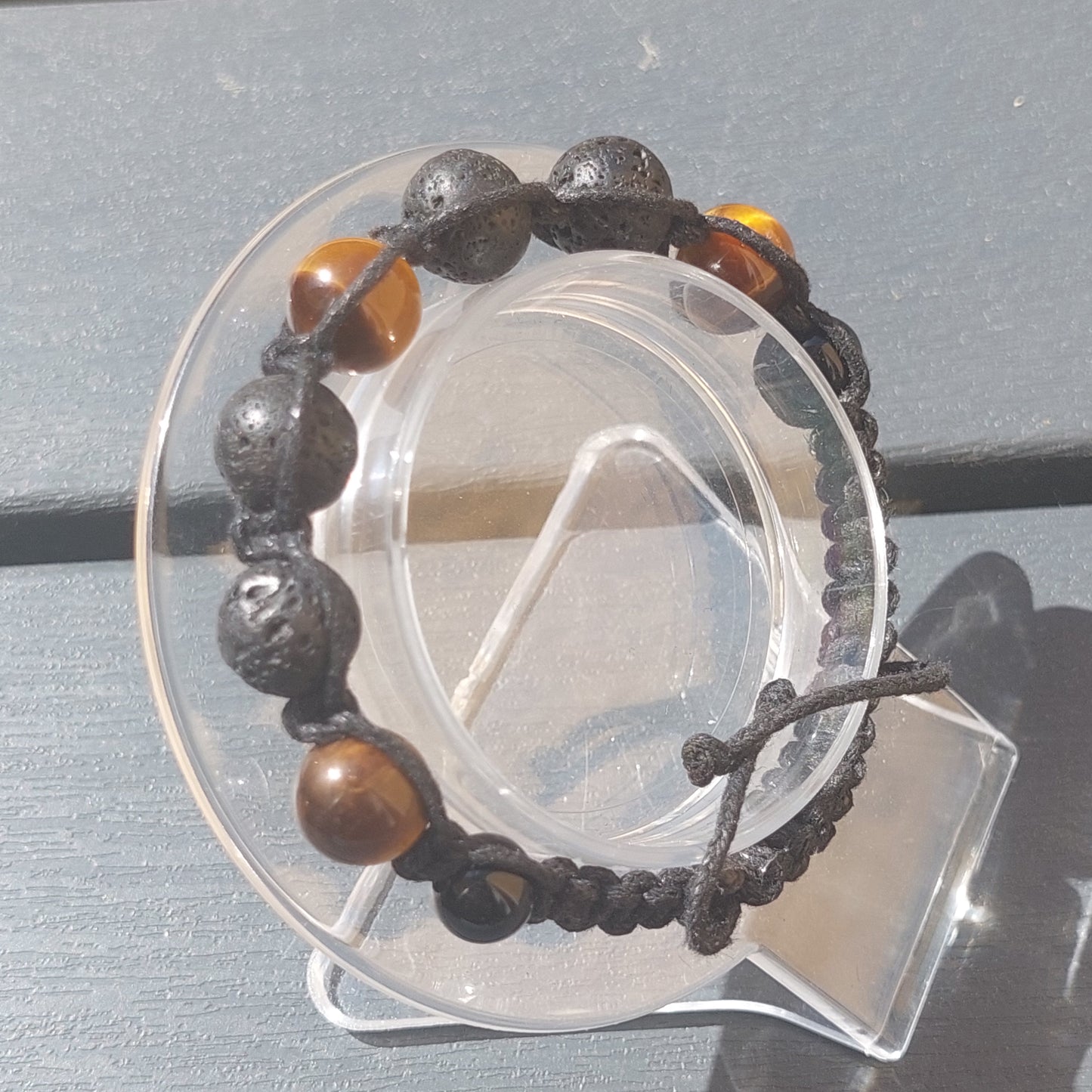 Handcrafted Macrame Bracelet for Men, Tiger’s Eye, Lava Stone, Unique Handmade Gift