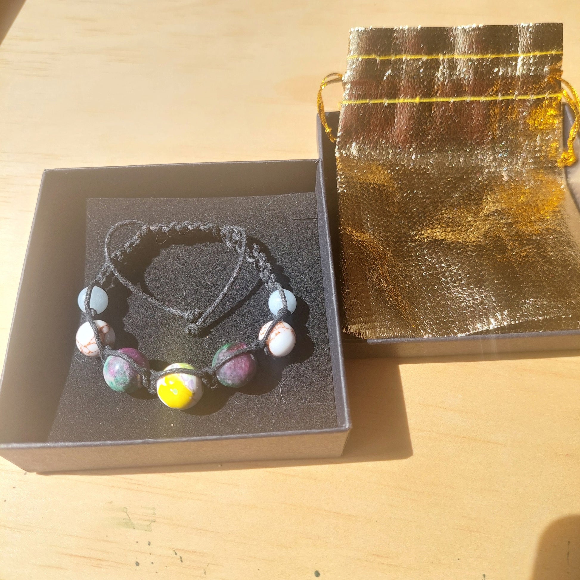 Macrame Bracelet Aquamarine, Turquoise, Handmade Gemstone Bracelet, Gift for Her, for Him