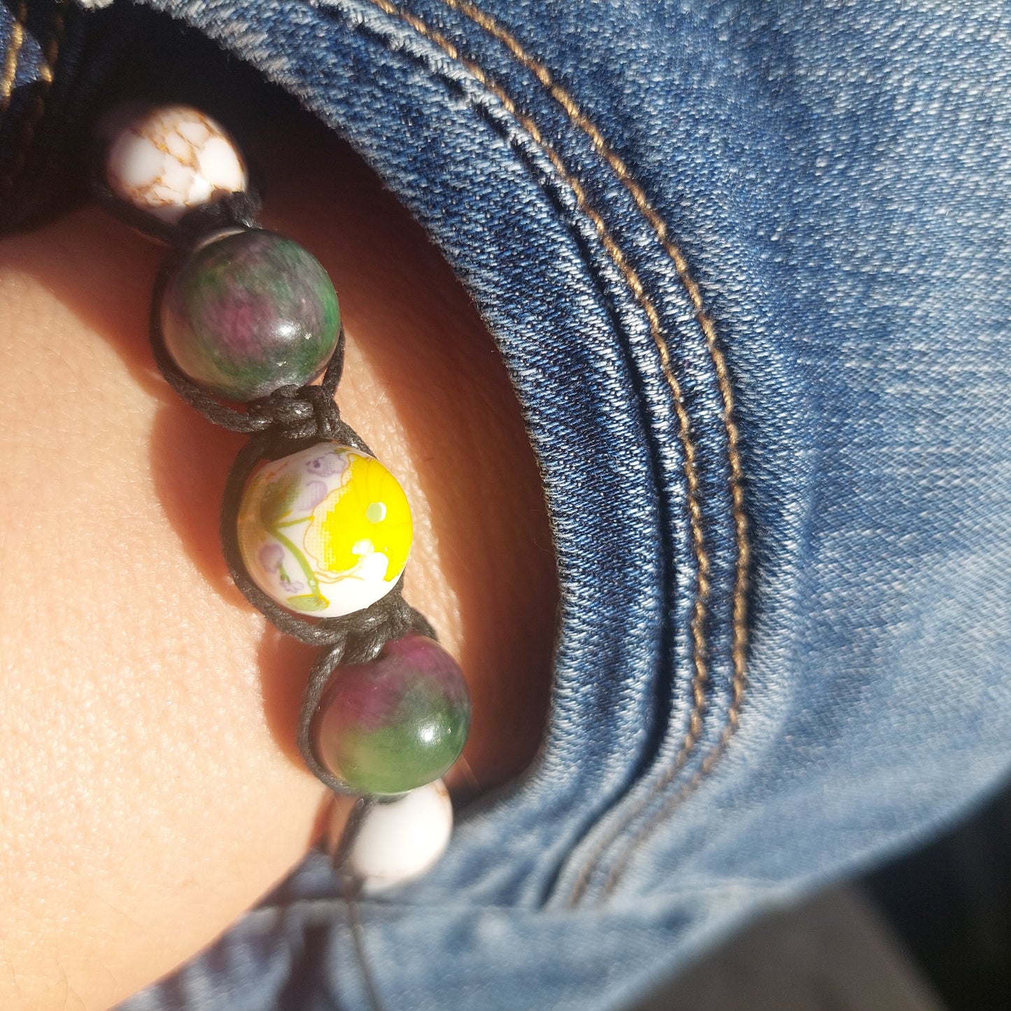 Macrame Bracelet Aquamarine, Turquoise, Handmade Gemstone Bracelet, Gift for Her, for Him