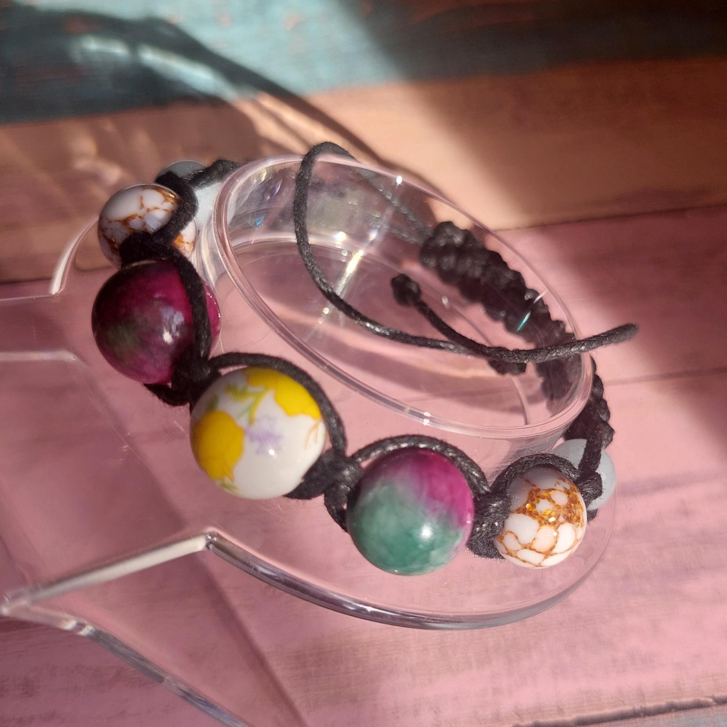 Macrame Bracelet Aquamarine, Turquoise, Handmade Gemstone Bracelet, Gift for Her, for Him