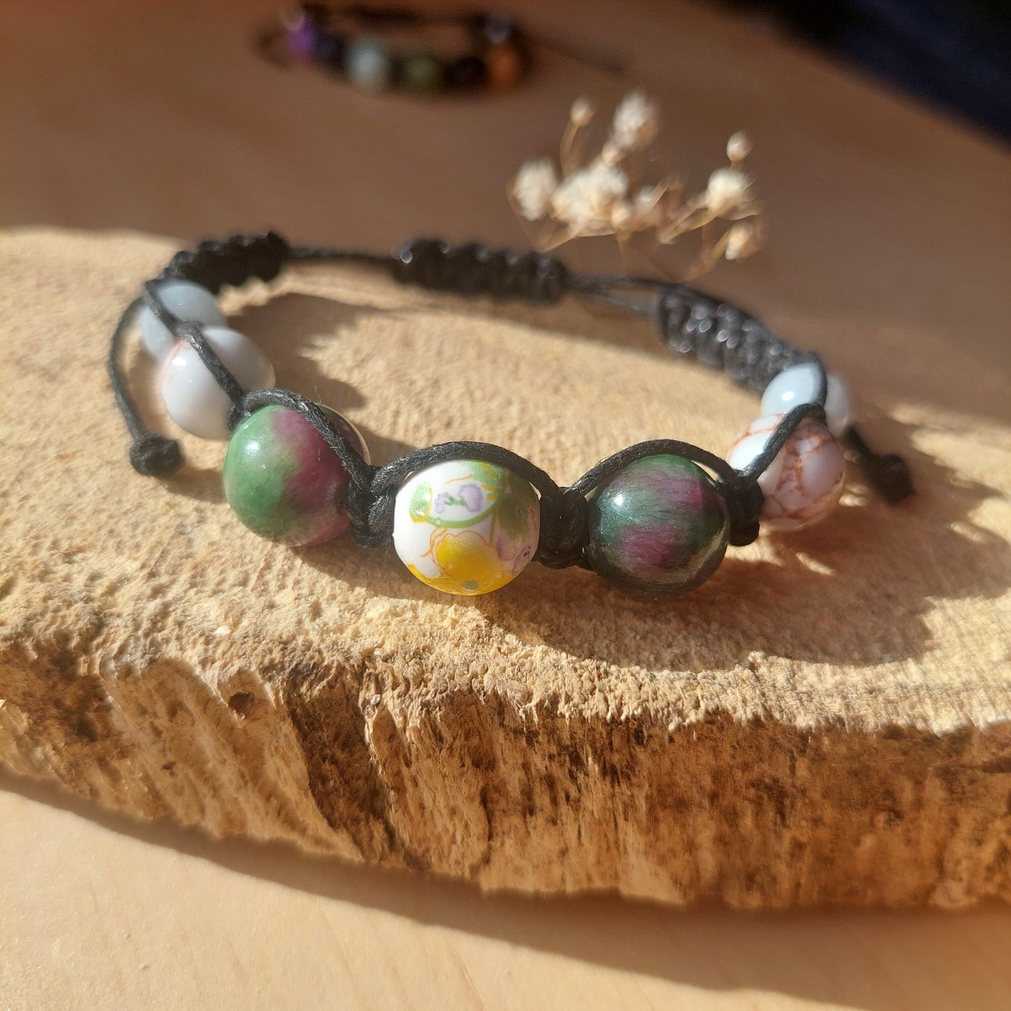 Macrame Bracelet Aquamarine, Turquoise, Handmade Gemstone Bracelet, Gift for Her, for Him