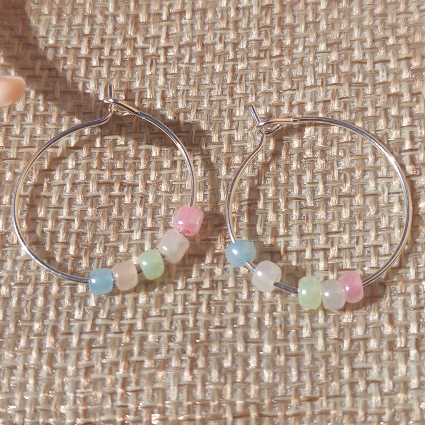 Minimalist Crystal Hoop Earrings – Lightweight Steel Hoops
