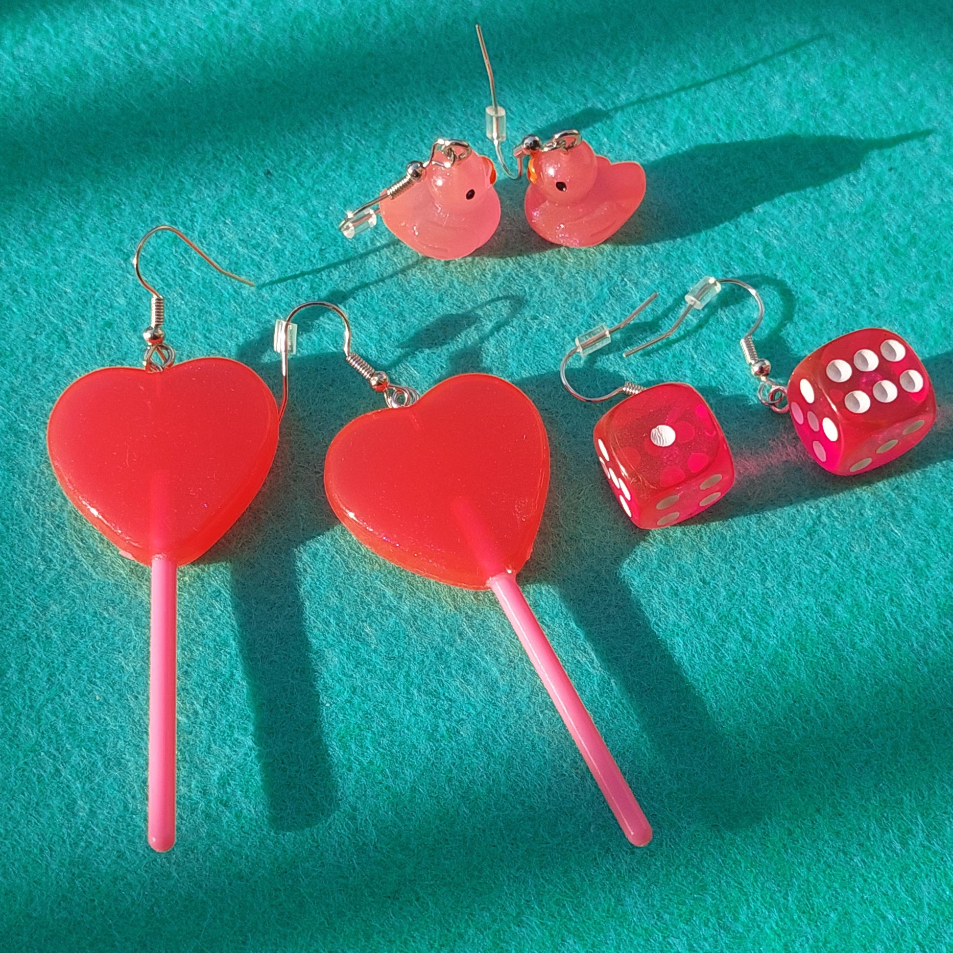 Playful Earrings Everyday Acrylic Earring Set, Handmade Quirky Dangle Earrings, Fun Gift for Her