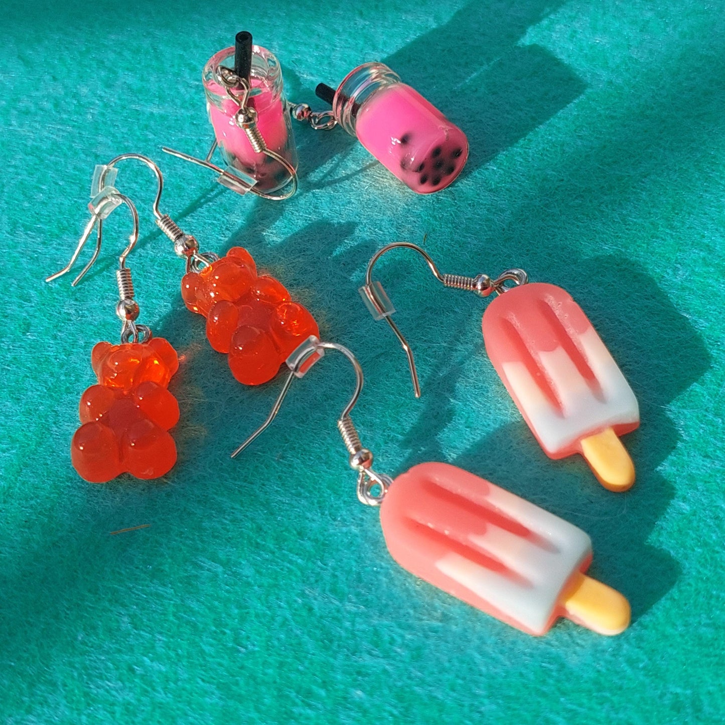 Playful Earrings Everyday Acrylic Earring Set, Handmade Quirky Dangle Earrings, Fun Gift for Her