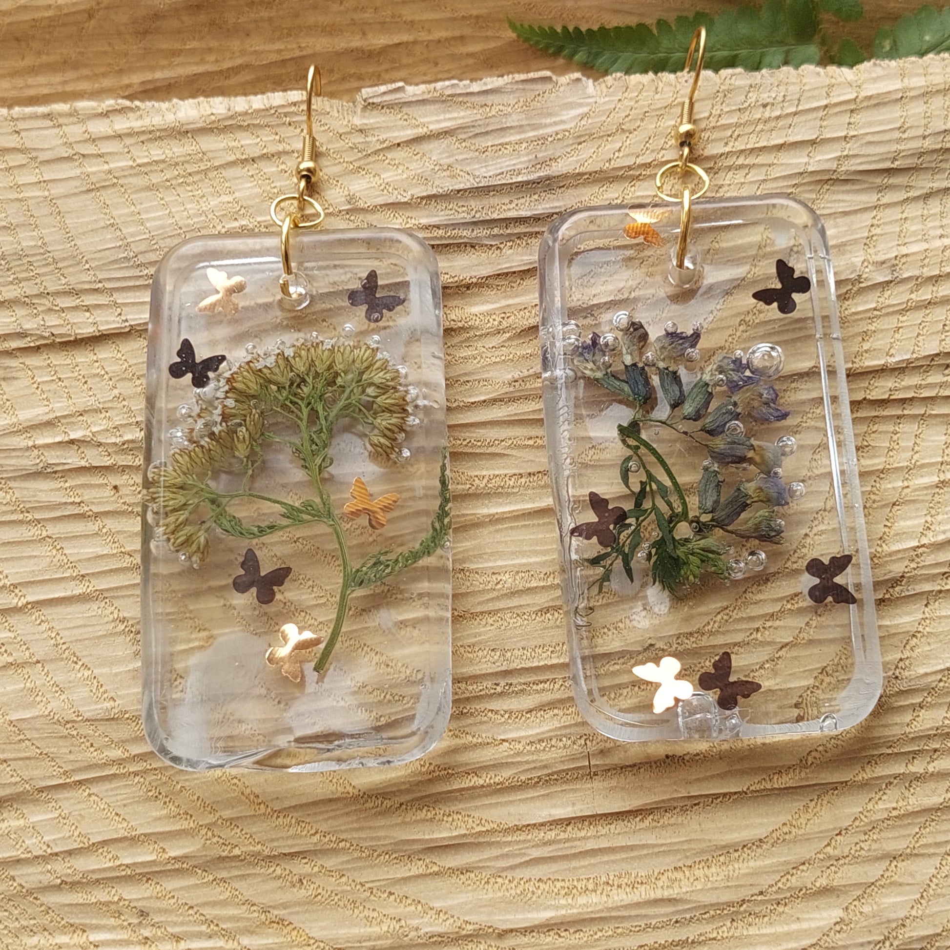 Real Flower Resin Earrings, Handmade Fantasy Jewelry, Limited Edition, Gift for Her