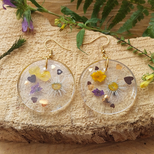 Real Flower Resin Earrings, Handmade Fantasy Jewelry, Limited Edition, Gift for Her