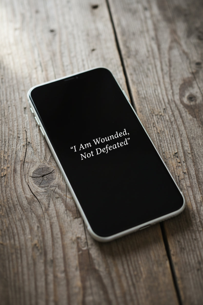 Stoic Dark gothic phone wallpapers featuring a stitched heart inspired by stoic philosophy and Marcus Aurelius. Minimal, emotional, high-resolution digital download.