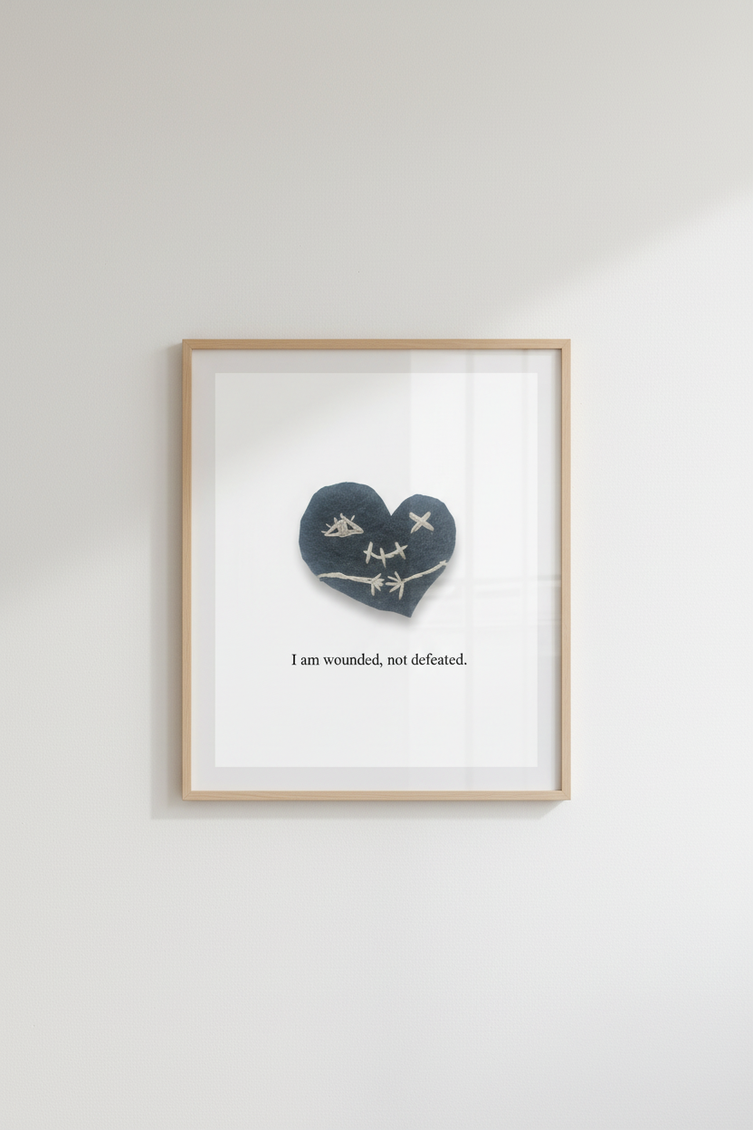 Wounded, Not Defeated — Dark Gothic Heart PNG Set