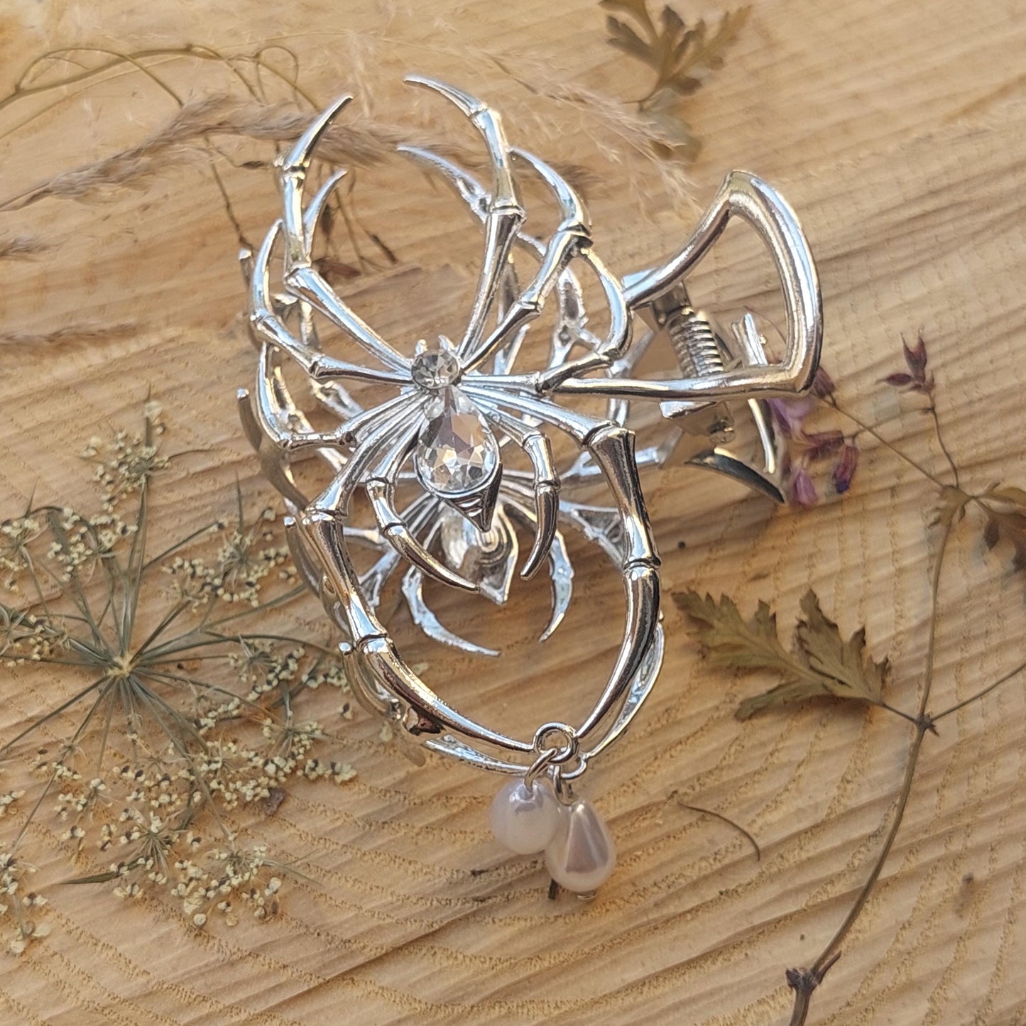 Vintage Pearl Hair Clip and Boho Spider