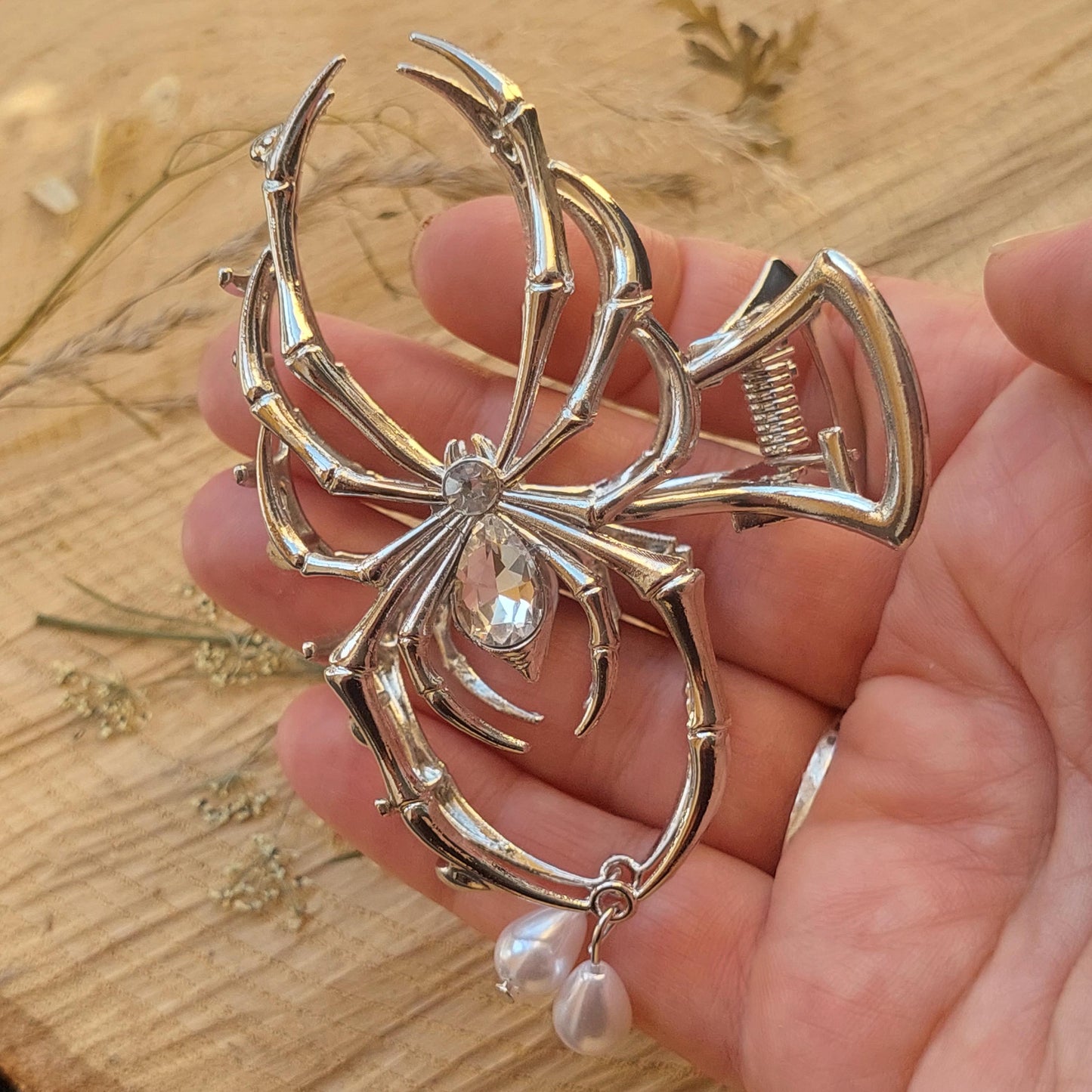 Vintage Pearl Hair Clip and Boho Spider