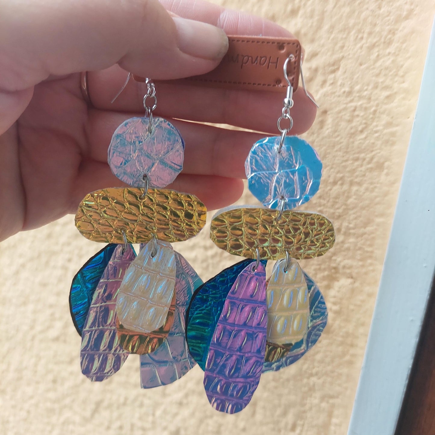 Lightweight Leather Earrings – Handmade Statement Jewelry Gift for Her | Sterling Silver Hooks | Boho Holiday Style