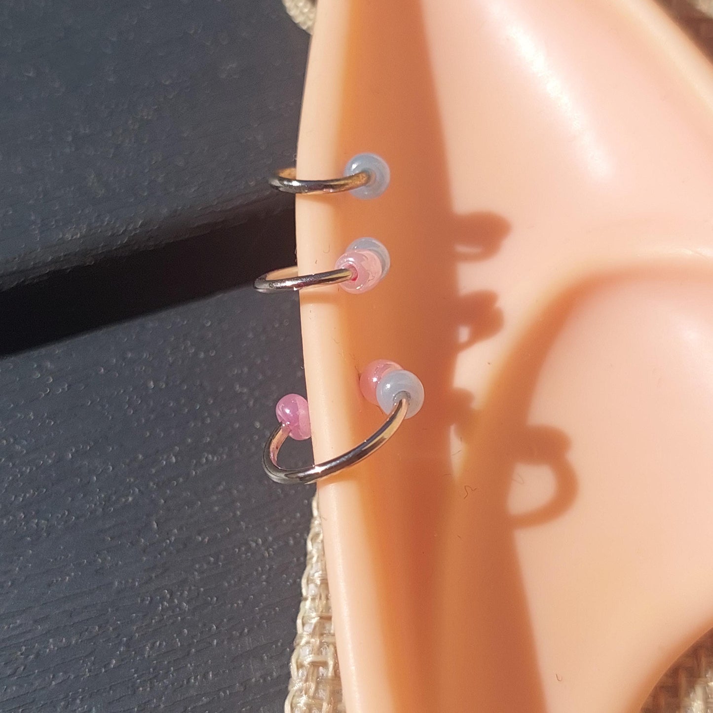 Elf Ear Jewelry Set – Silicone Elf Ears with Gold or Silver Piercings & Pearl/Crystal Hoop Earrings | Fantasy Cosplay & LARP Accessory Gift