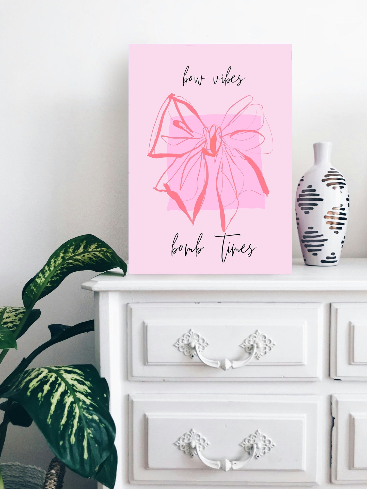 Elegant Bow Wall Art Set – 3 Pink Digital Prints for Dorm & Bedroom Decor | Instant Download Romantic Gift for Her