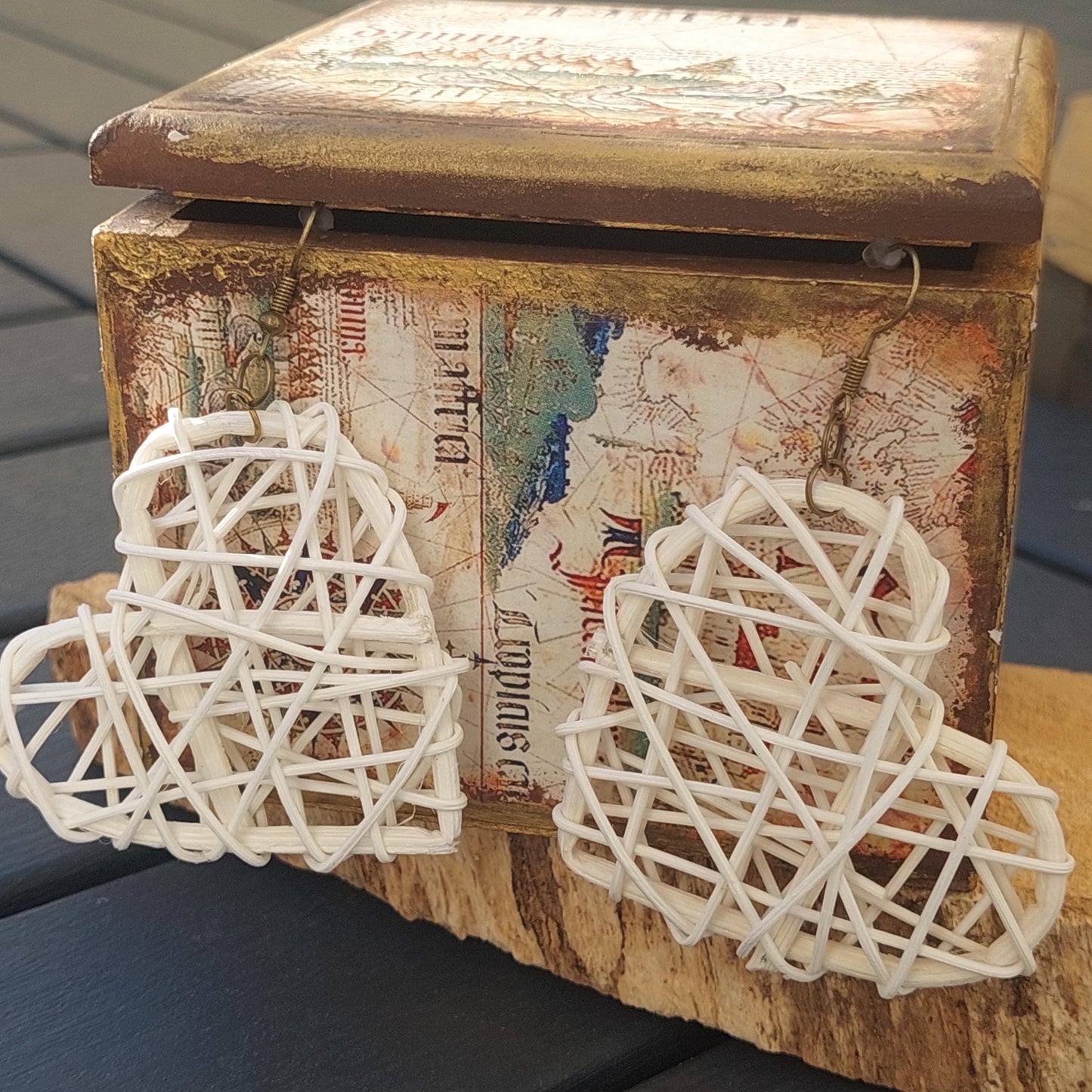 Rattan Heart Earrings | Handmade Valentine’s Day Gift for Her & Mom