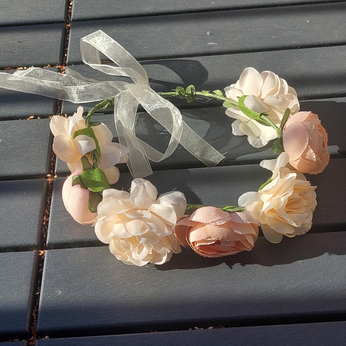 Enchanting Rose Flower Crown + Golden Elven Ear Cuffs - Complete Fantasy Set