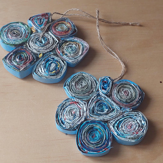 Upcycled Wall Art & Coaster Set - Eco-Friendly Handmade Gift - Paw & Flower Designs