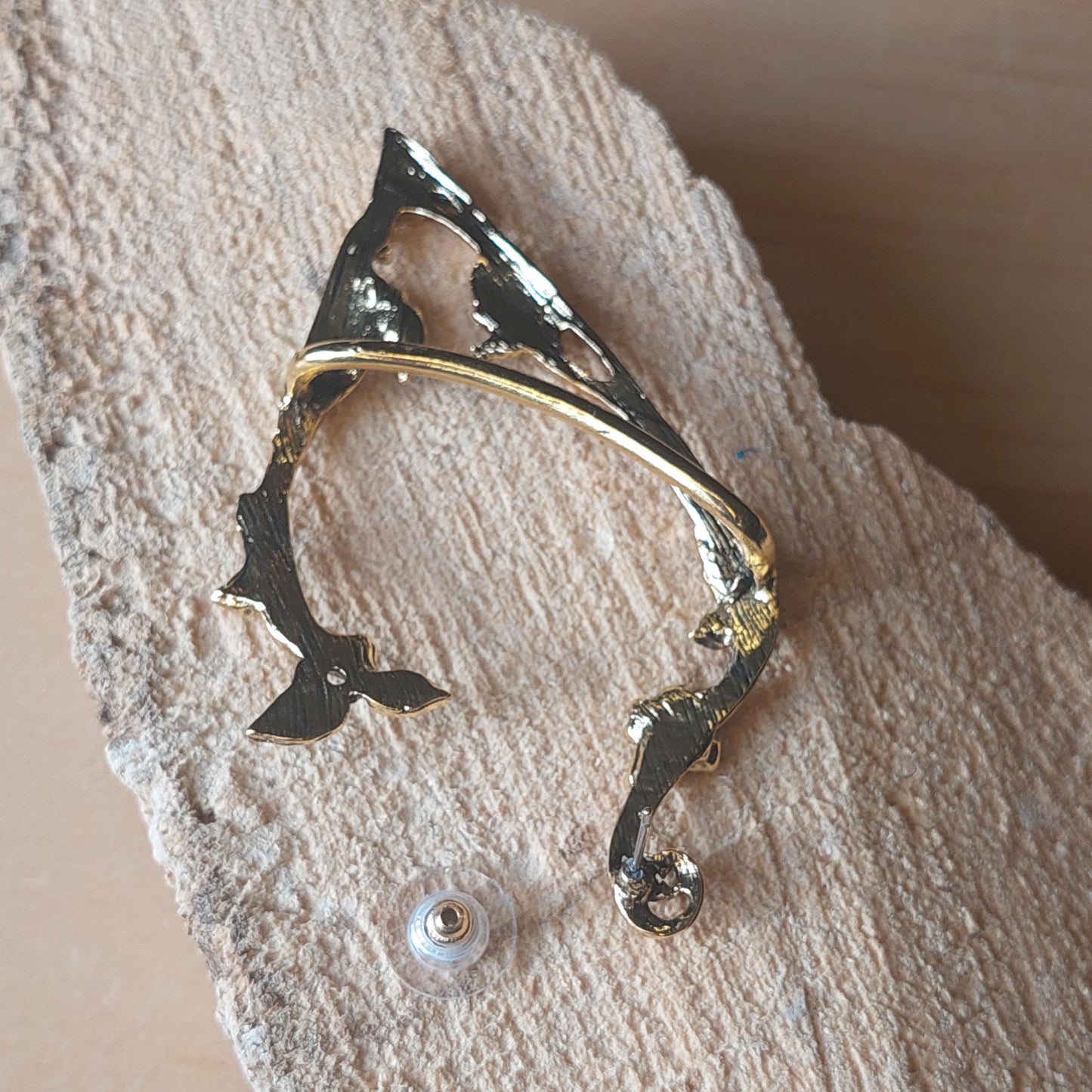 Golden Elven Ear Cuffs – Adjustable Fantasy Fairy Jewelry for Cosplay, Renaissance Festivals & Unique Gifts (Left & Right Pair)