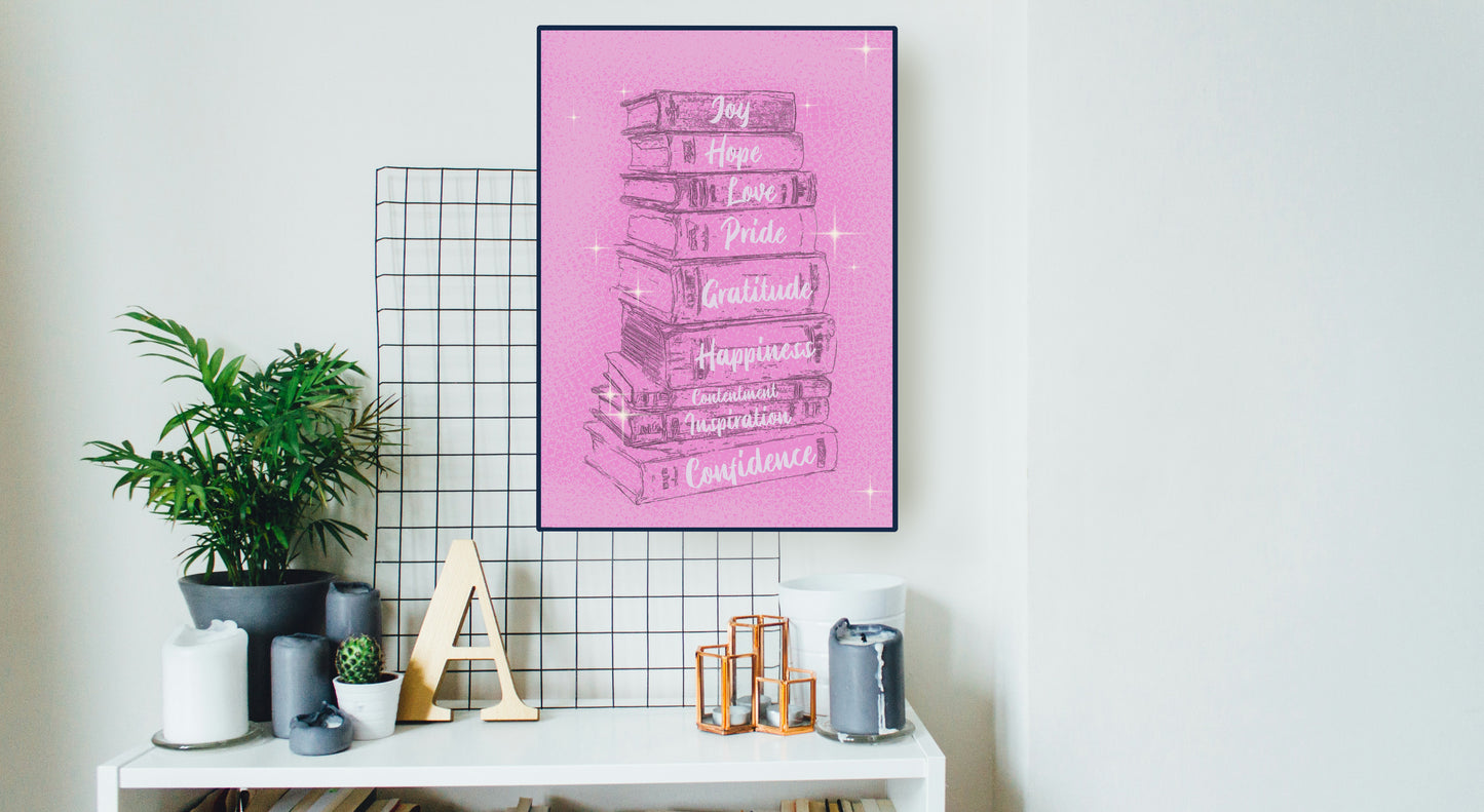 Bold Book Wall Art Poster – Aesthetic Digital Print for Living Room, Bedroom & Apartment Decor | Instant Download