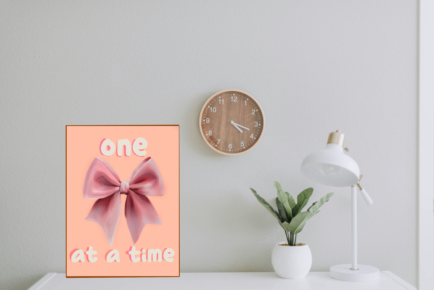 Flirty Pink Bow Wall Art Poster – Digital Download for Bedroom, Kid’s Room, or Feminine Gift